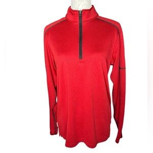 Under armour men’s loose red pullover quarter zip long sleeve top